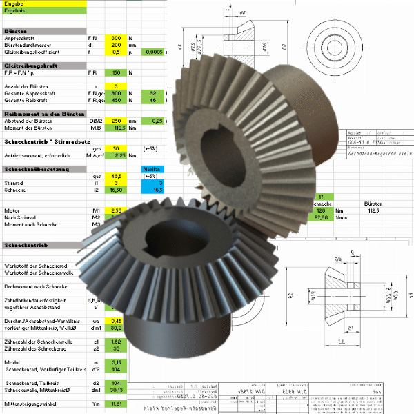 Kegelradpaar, Auslegung, Berechnung, CAD, 3D, Zeichnung