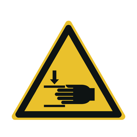 Warning sign as foil: Warning against hand injuries, according to DIN EN ISO 7010 - W024